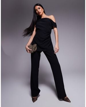 Forever New – asymmetrisch geschnittener, geraffter jumpsuit - Blau