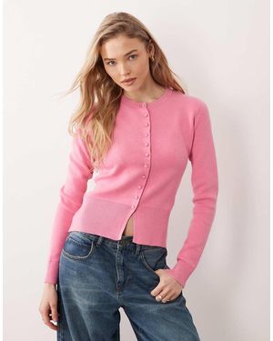 Threadbare Cárdigan Con Cuello Redondo De - Rosa