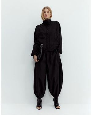 Pull&Bear Barrel Trousers - Black