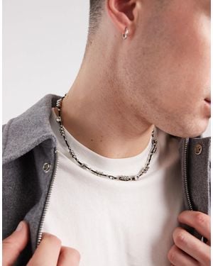 ASOS – halskette aus schwarzer kordel und eckigen schmuckperlen - Mehrfarbig