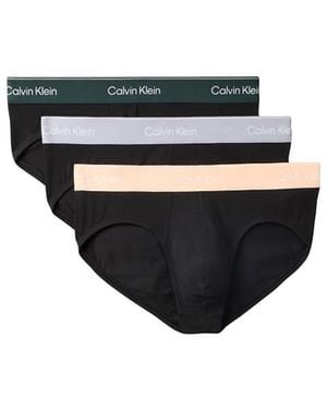 Calvin Klein Pack De 3 Calzoncillos Negros Elásticos De Talle Bajo Con Cinturillas De Colores De Algodón Icon Cotton Stretch De