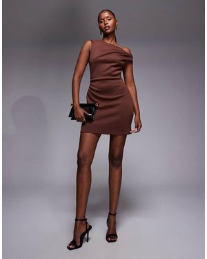 ASOS Off Shoulder Sculpted Mini Dress - Brown