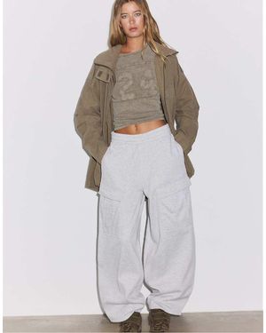 Stradivarius Wide-Leg Joggers - White