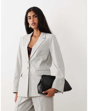 Y.A.S Blazer Sartoriale Oversize Chiaro Mélange Con Bottoni Tartarugati - Neutro