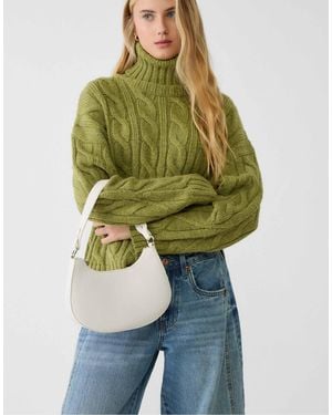Stradivarius – halbmondförmige schultertasche - Grün