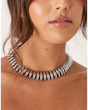ASOS Short Necklace With Abstract Links - Brown