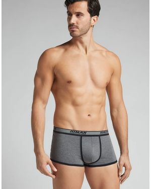 Intimissimi Superior Cotton Boxers With Logo - Grey