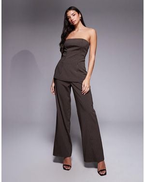 Kaiia Exclusive Tailored Wide Leg Pants - Gray