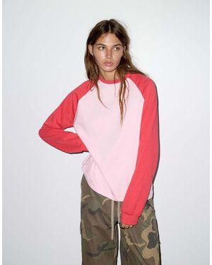 Pull&Bear Oversize-t-shirt mit raglanärmeln - Rot
