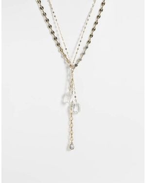 Reclaimed Vintage Lariat Necklace - White