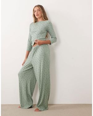 ASOS Mix And Match Pointelle Pajama Pants - Green