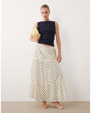 Abercrombie & Fitch Tiered Maxi Skirt - White