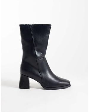 SEQWL Fisher Block Heeled Mid Ankle Boots - Blue