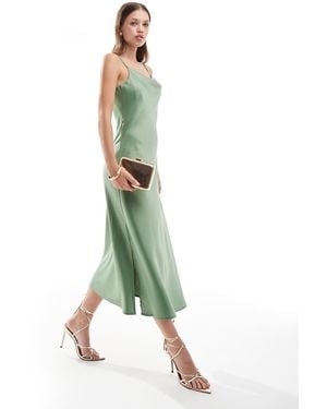 Y.A.S Satin Cami Maxi Dress - Green