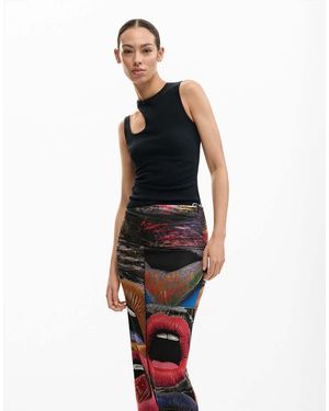 Desigual Printed Lips Skirt - White