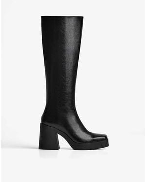 Bershka High-heel Platform Boots - Black