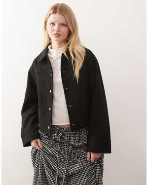 Noisy May Brushed Jacket With Panel Detail - Black