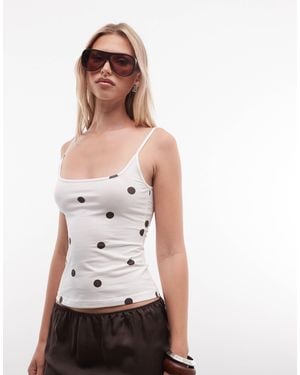 Monki Scoop Neck Singlet Top - Multicolour