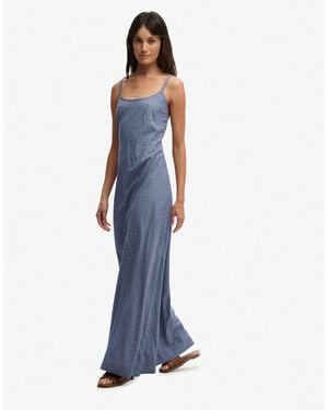 Superdry – camisole-maxikleid - Blau
