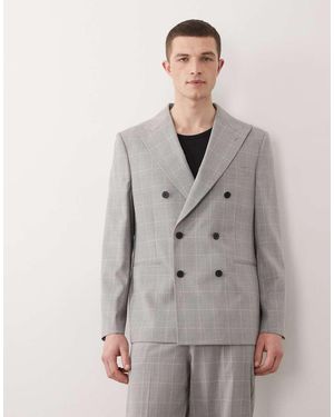 ASOS Regular Double Breasted Suit Jacket - Grey