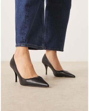 Mango Leather Pointed Heels - Blue