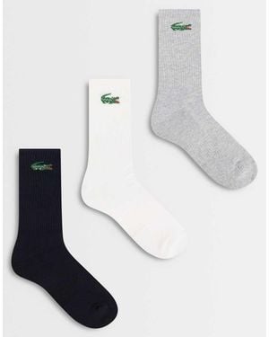 Lacoste Set Van 6 Sportsokken Met Croc-Logo - Wit