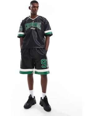 Criminal Damage Stadium Leather Shorts - Black