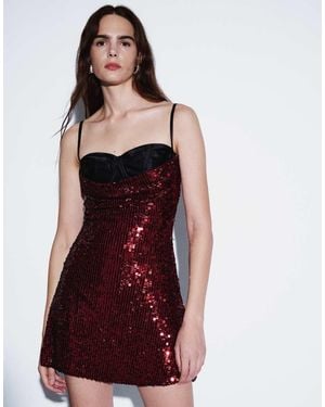 TFNC London Embellished Sweetheart Bust Detail Cami Mini Dress - Red