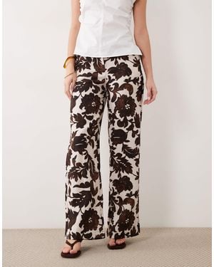 Mango Straight Leg Pants - Brown