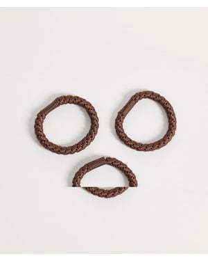 ARKET Set Van 3 Gevlochten Haarelastiekjes - Bruin