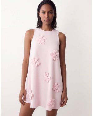 Y.A.S 3d Floral Applique Mini Shift Dress - Pink