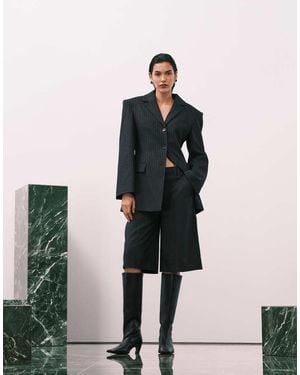 ASOS Wide Leg Bermuda Shorts - Black