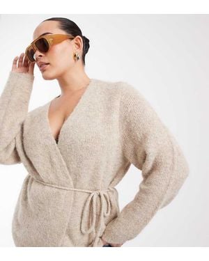 Vero Moda Gebreid Vest Met Strikceintuur - Naturel