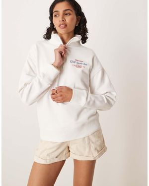 GANT Sudadera Blanca Con Media Cremallera Y Logo Pequeño De -Blanco - Neutro