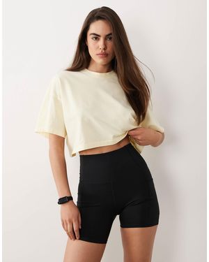 4505 Icon Heavyweight Cotton Cropped T-Shirt With Quick Dry Finish - Natural