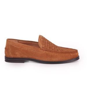 OFF THE HOOK Orson Leather Woven Loafers - Brown