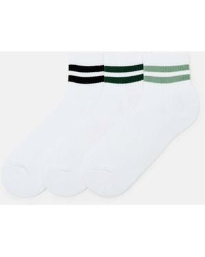 Pull&Bear 3er-pack gestreifte socken - Weiß