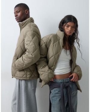 Collusion Unisex oversize-steppjacke mit stehkragen - Grau