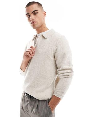Threadbare Gebreide Polotrui Met Rits - Grijs