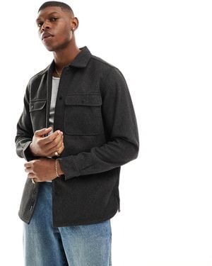 Only & Sons Wool Look Overshirt - Black