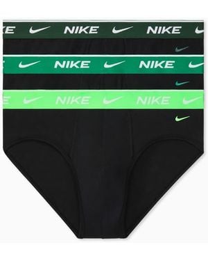 Nike Dri-Fit Essential Cotton Confezione Da 3 Slip Hip Con Elastico - Verde