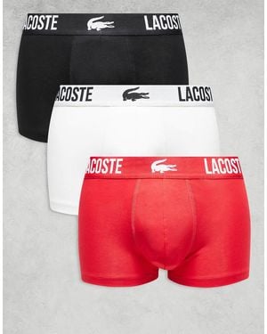 Lacoste 3 Pack Trunks - Red