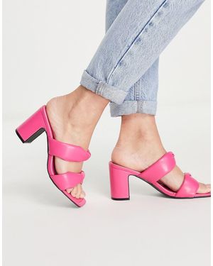 Pimkie Sandalias Rosas Con Dos Tiras Acolchadas De - Multicolor
