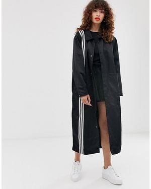 adidas Originals Tlrd Three Stripe Duster Coat - Black
