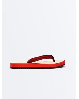 Oysho Braided Rope Beach Sandals - Red