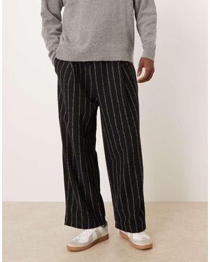 ASOS Joggers Negros De Corte Suelto Con Estampado De Rayas De