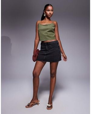 GOOD AMERICAN Minifalda Negra Good 90S De -Negro - Azul
