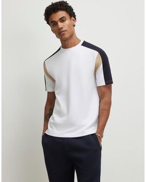 River Island Slim Fit Shoulder Colour Block T-Shirt - White