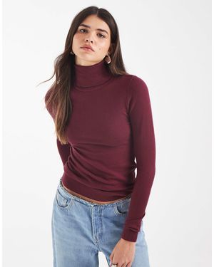 Object Langärmliges strickoberteil mit rollkragen - Rot
