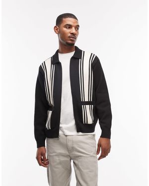 Obey – matt gestreifter strickpullover - Blau